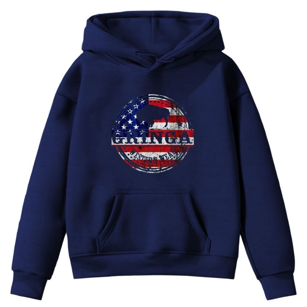 Moletom Infantil Gringa Bola USA Agro Country Campo Bolso Canguru Capuz