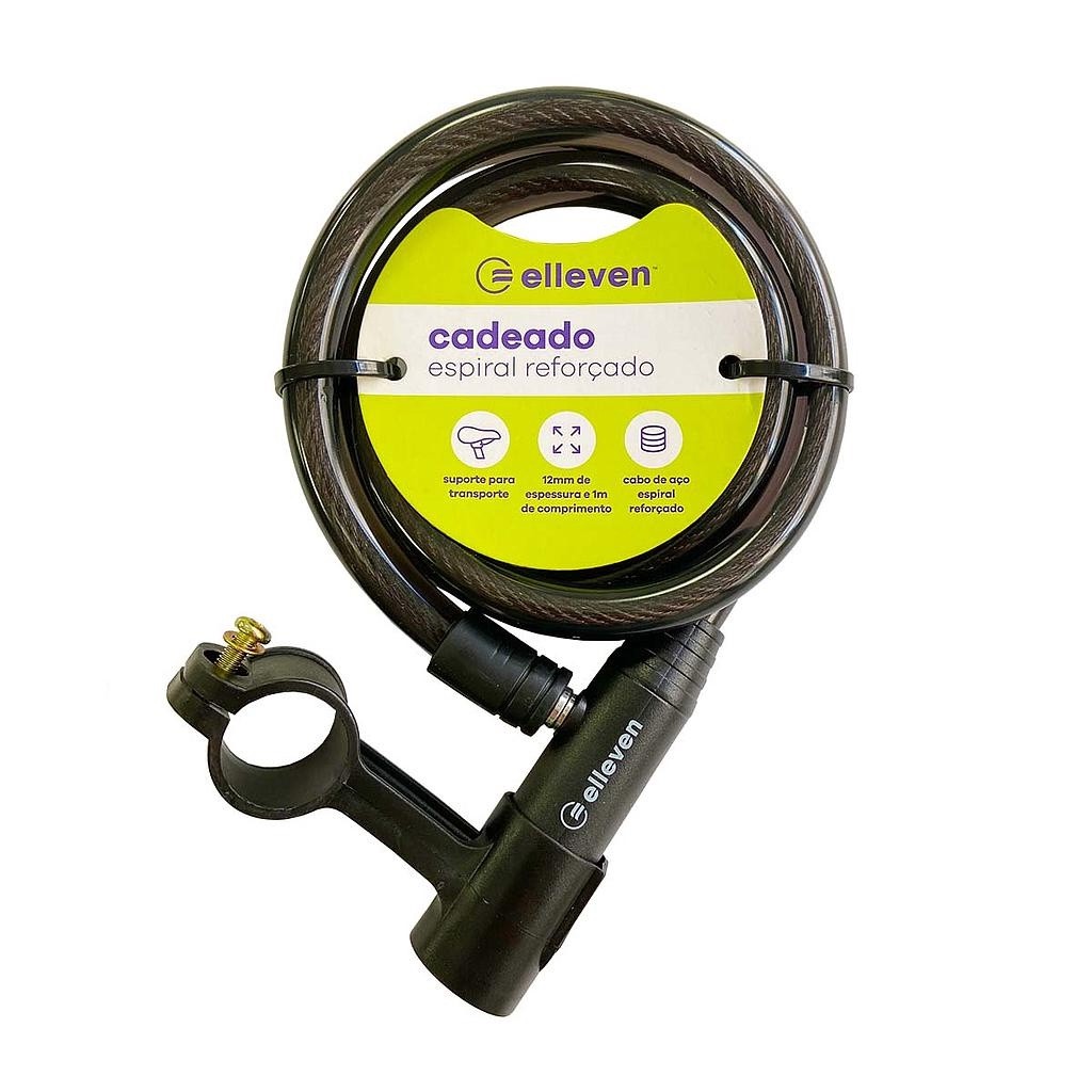 Cadeado Para Bicicleta Moto Elleven Cabo Aço 1mt X 12mm Com 2 Chaves em Oferta na Shopee