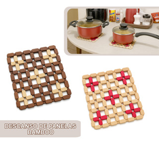 Kit Descanso de Panelas Bamboo 2/4/6/8 Peças em Oferta na Shopee