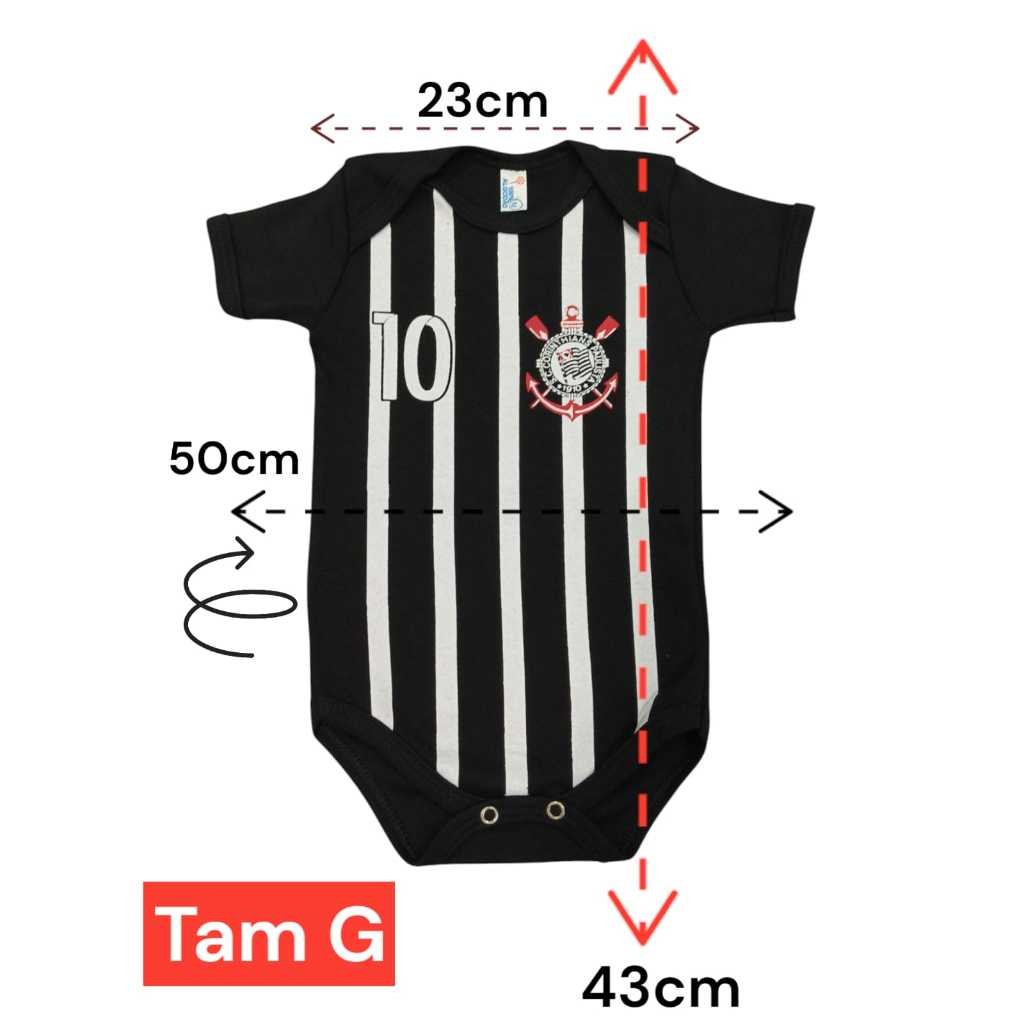 Body Bebê Menino Temático + Mesversario Corinthians com Short