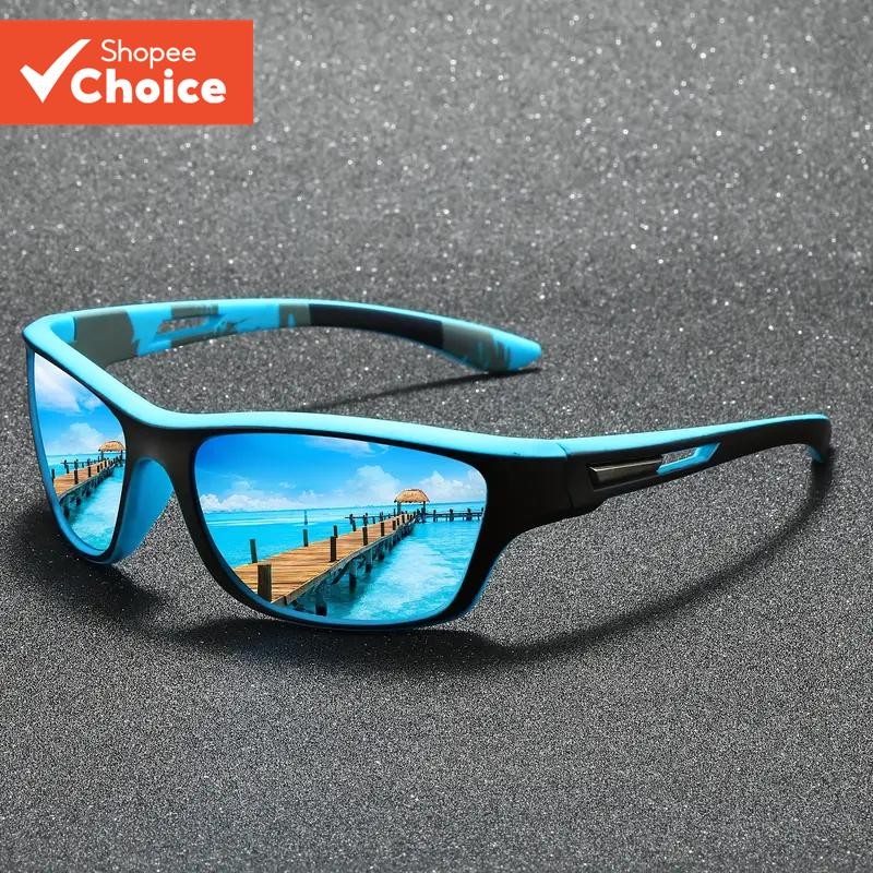 Óculos De Sol Esportivos Grandes UV400 Com Lente Revestida De Templo Oco Para Ciclismo Unissex