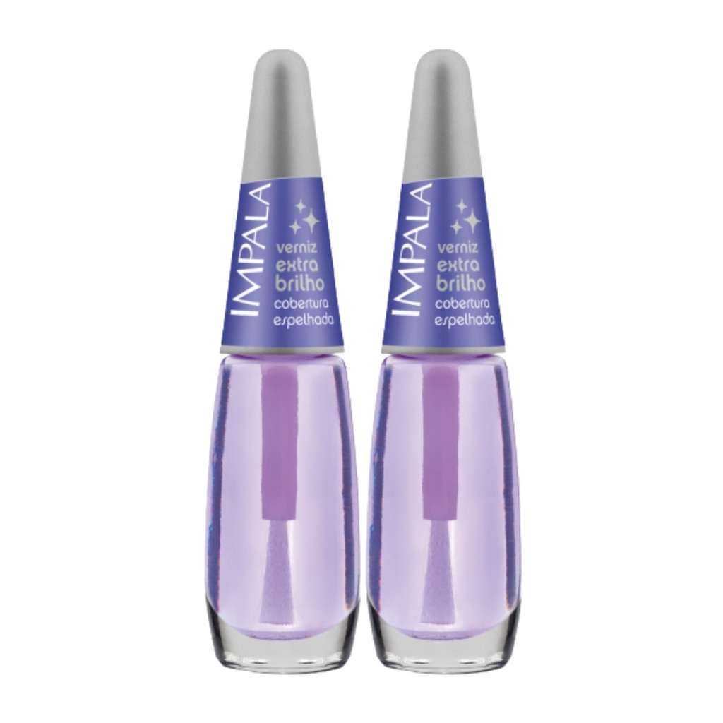 Kit 2 Esmalte Impala Base Verniz Extra Brilho Espelhado em Oferta na Shopee
