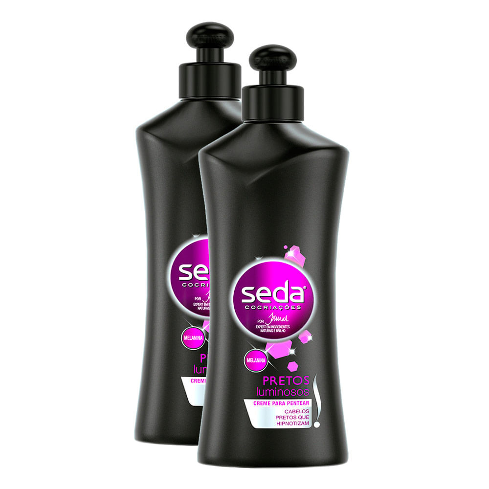 Kit 2 Creme de Pentear Seda Pretos Luminosos com 300ml - Beauty