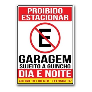 Placa proibido estacionar