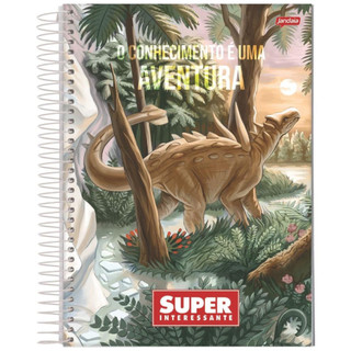 Caderno Universitário Capa Dura com Pauta 10x1 160 Folhas Dinos Super Interessante IA