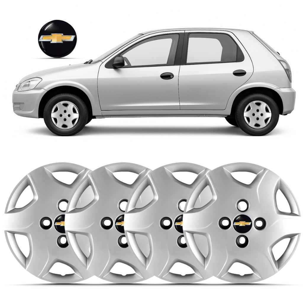 Kit 4 Calota Aro 13 Celta 2012 2013 2014 2015 Com Emblema em Oferta na Shopee