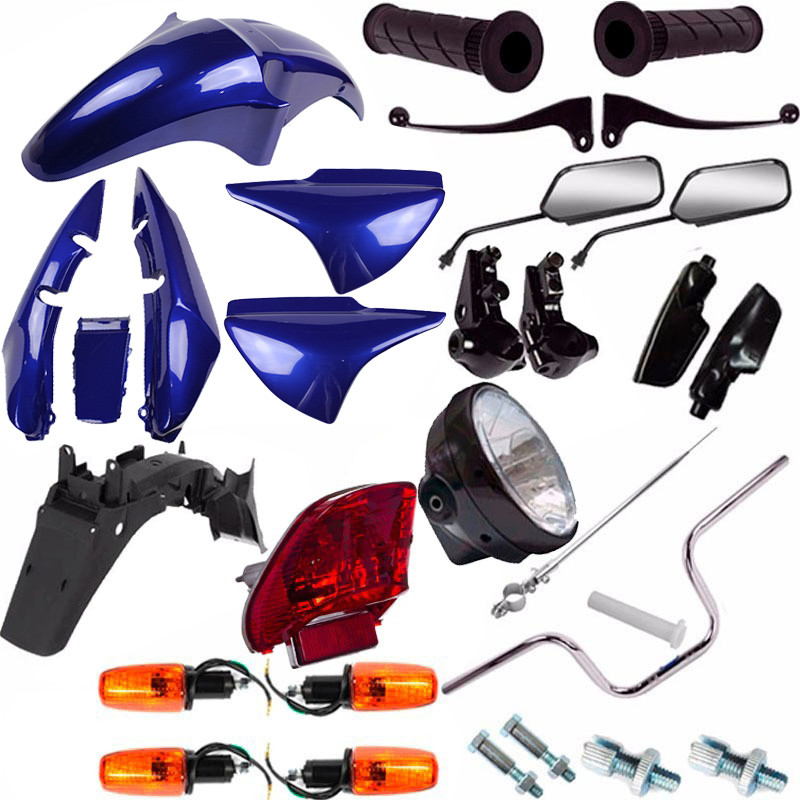 Kit Carenagem Com Kit Guidao Pisca Cg 150 Titan 2008 Azul