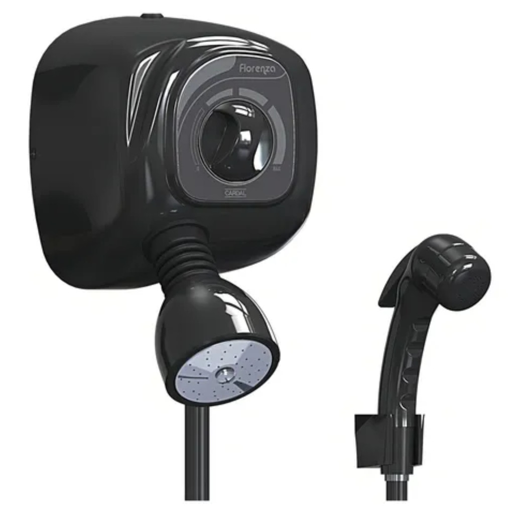 Ducha Elétrica Florenza Com Desviador Preto – Cardal Potência 7800W 220V