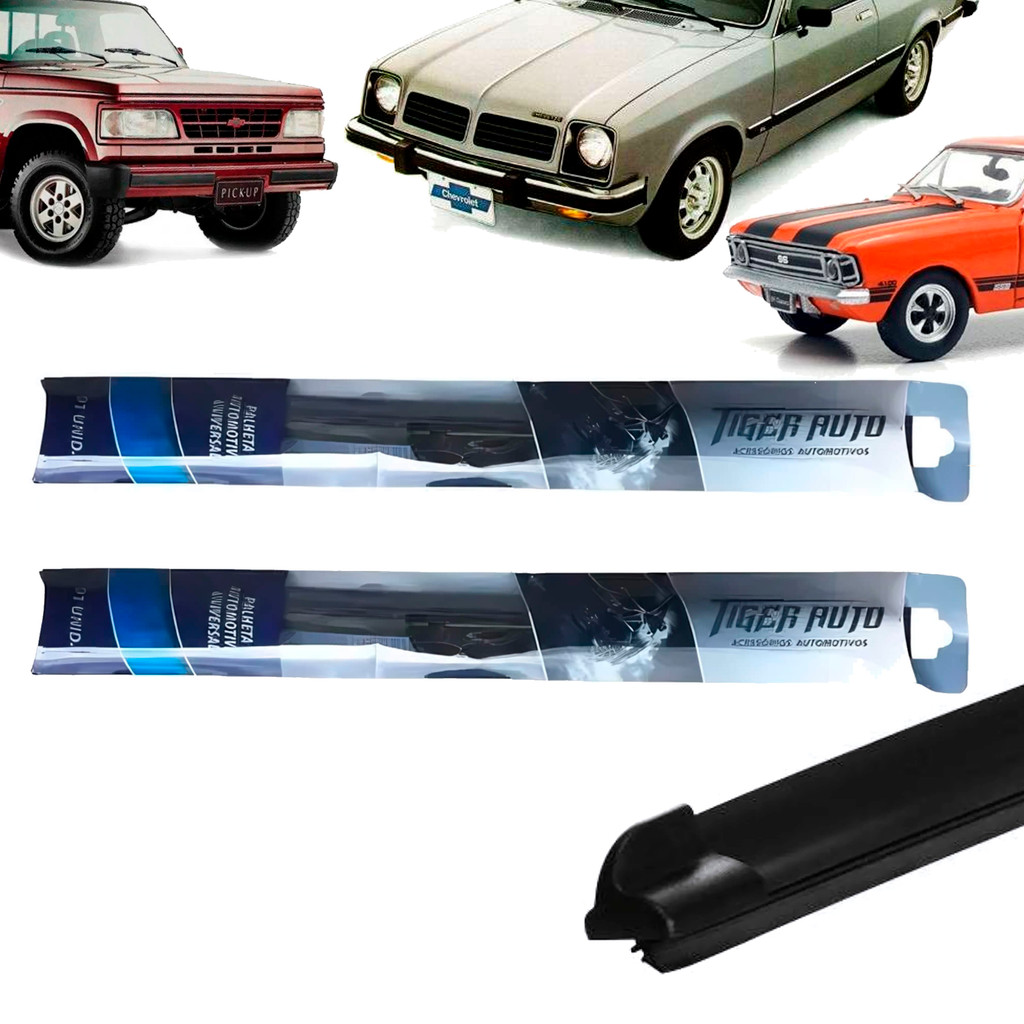 Par Palheta Limpador Parabrisa Dianteiro A10 C10 D10 D20 Opala Chevette Tiger Automotivo Carro