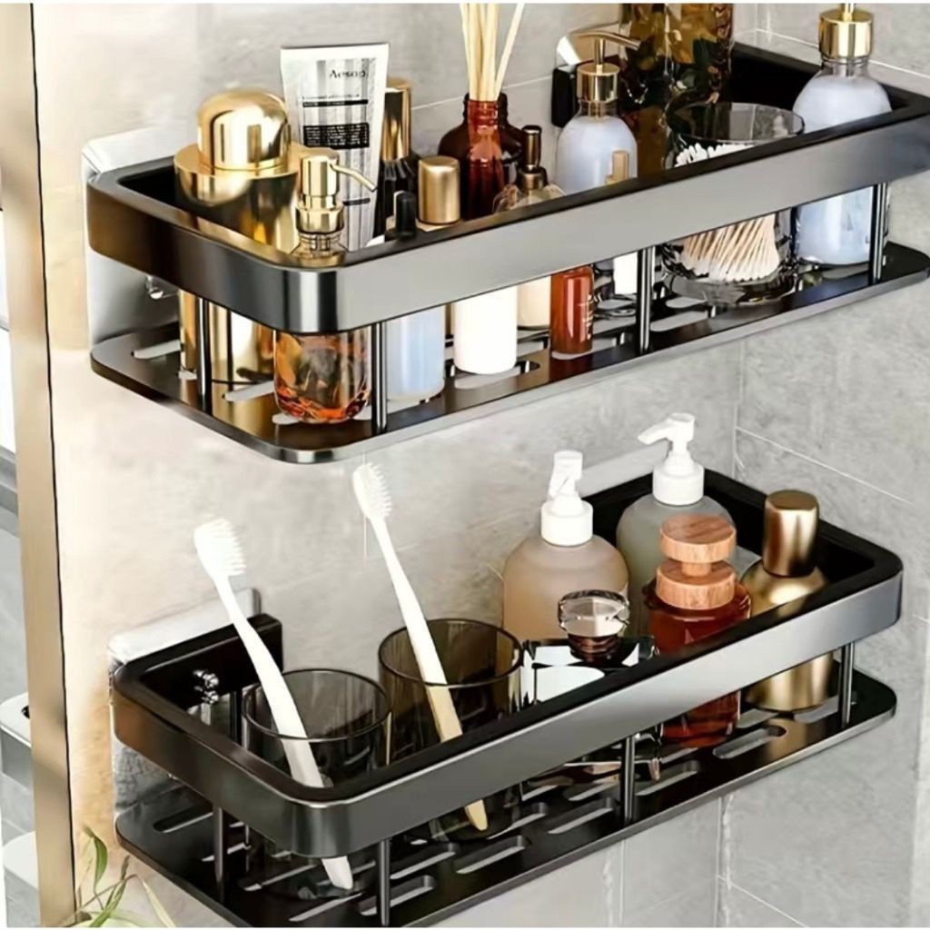KIT Suporte De Shampoo Organizador Alta qualidade Prateleiras De Banheiro Premium-Space Aluminium
