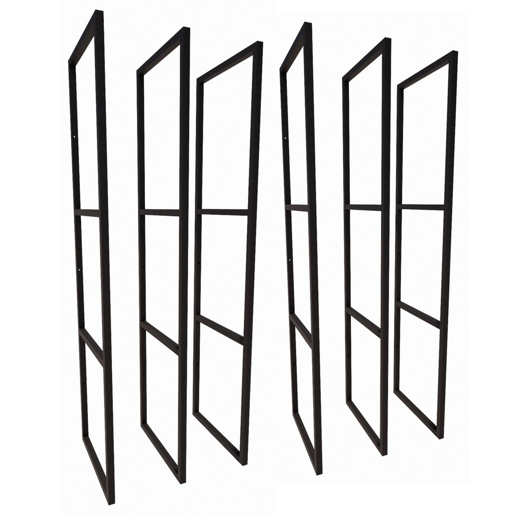 6 Suporte Prateleira Estilo Industrial Parede Teto 100x28cm