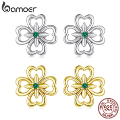 Brincos De Prata Esterlina 925 Bamoer Trevo De Quatro Folhas Design Joias Presentes Para Mulheres