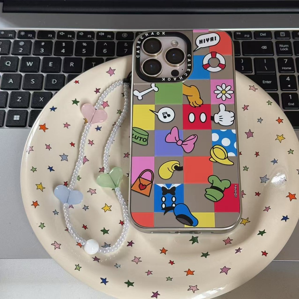Huiwanju caseti Mickey friends , Adequado Para Capa De Celular iPhone16ProMax16 ip15pro anti-Queda 13 Espelho Transparen