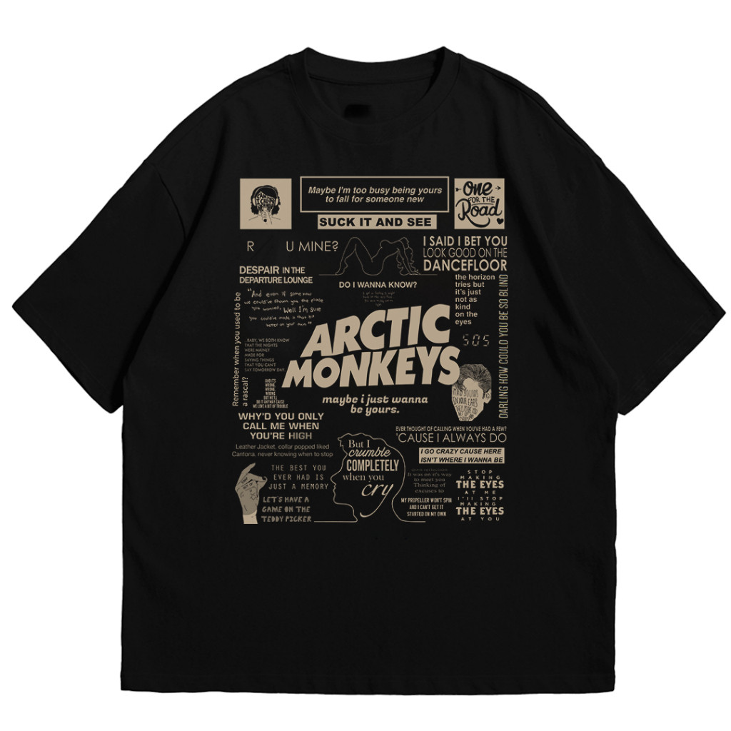 [Camiseta Premium em Algodão Puro]SISI Camiseta T-shirt Unissex Algodão Arctic Monkeys Musics