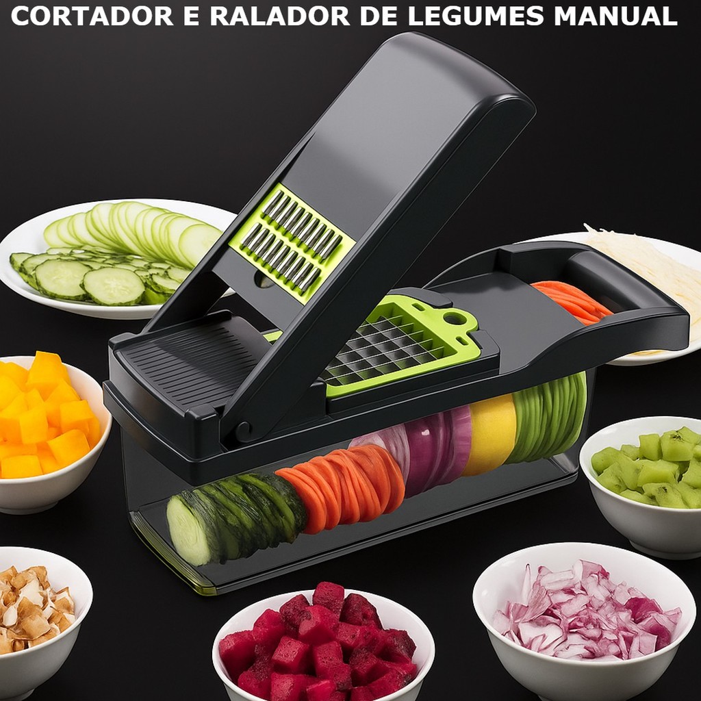 Cortador e Ralador De Legumes Manual 16 Peças Alimentos Cozinha Multiuso Frutas Casa Verduras em Oferta na Shopee