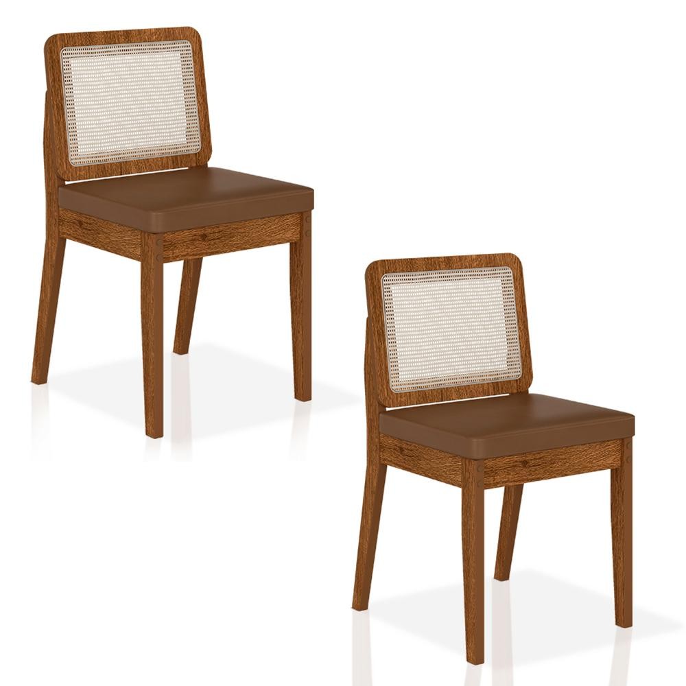 Kit 2 Cadeiras Sextavada Sydney Freijó/corino Caramelo - M. Arapongas em Oferta na Shopee