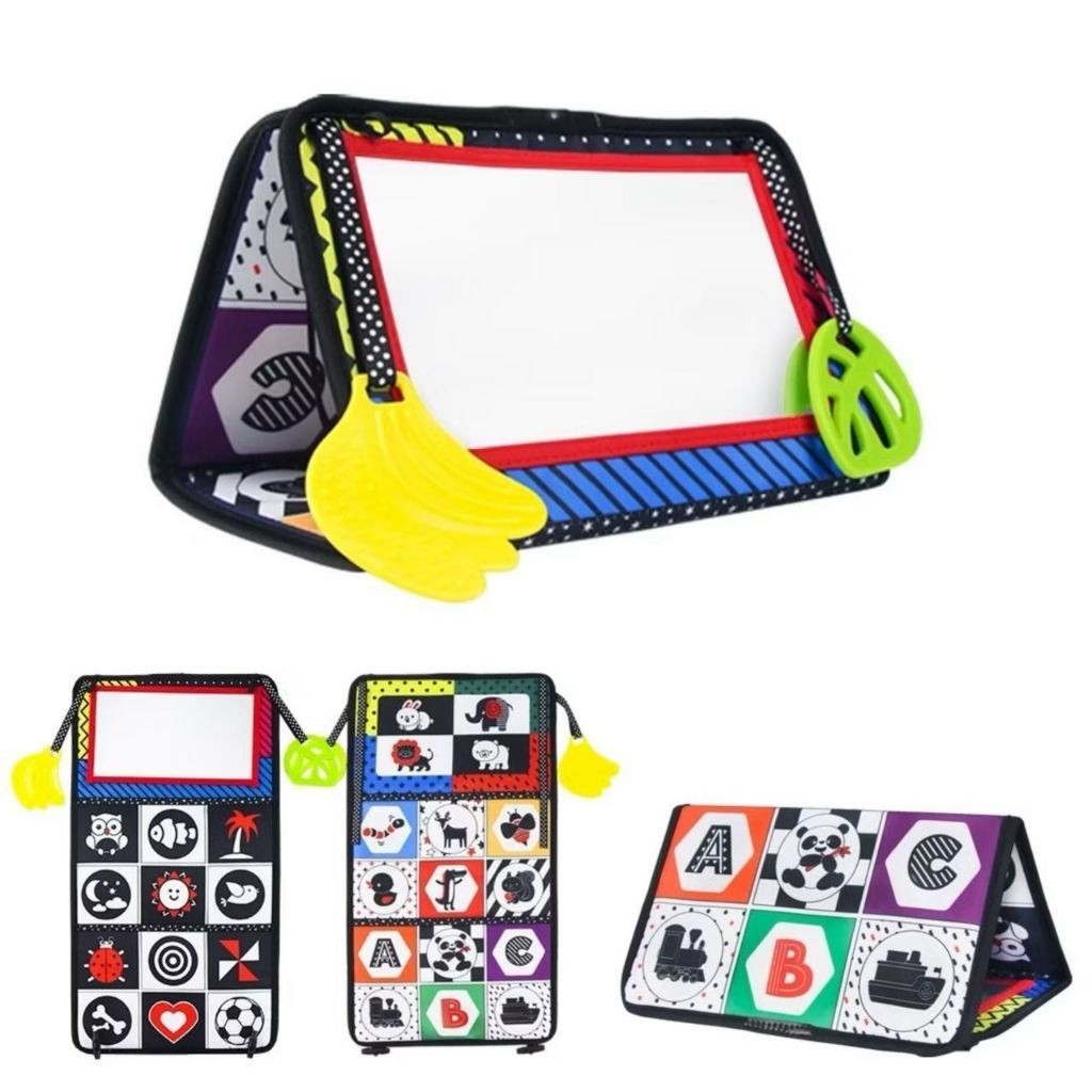 Brinquedos Espelho De Piso Para Bebês Duplo Desenvolvimento De Atividade Alto Contraste Sensorial