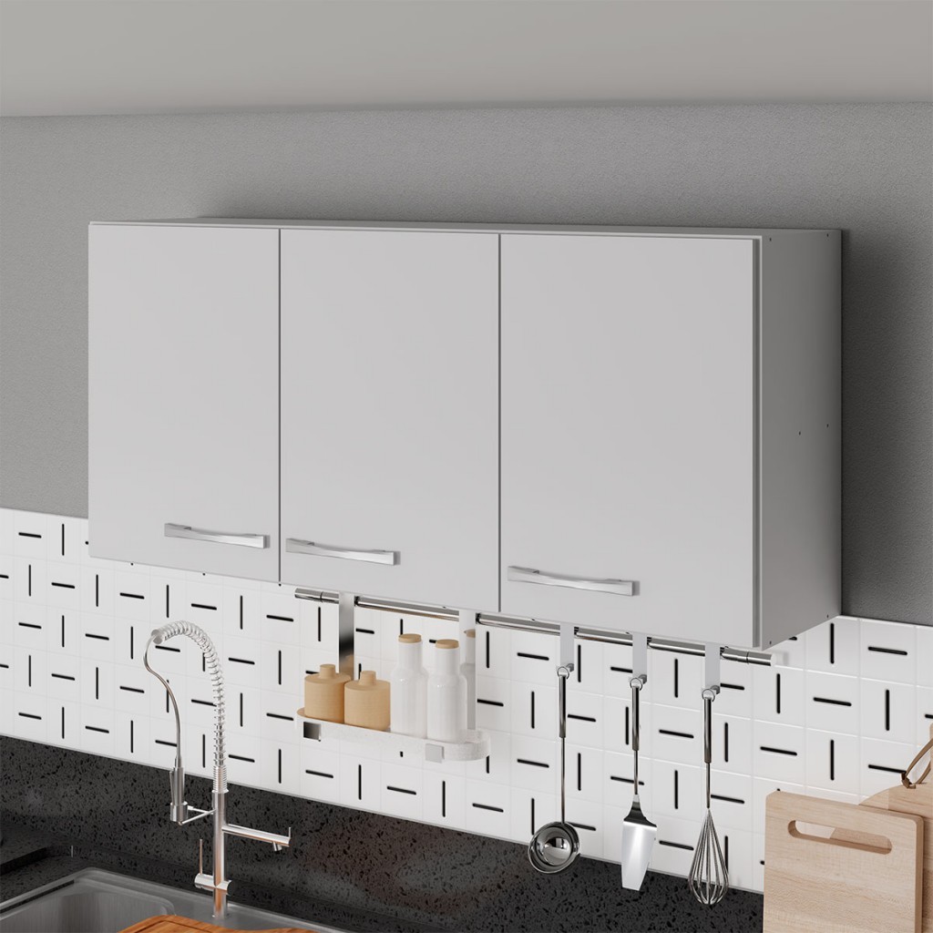 Armário Aéreo Cozinha Genebra 3 Portas - Pnr Móveis em Oferta na Shopee