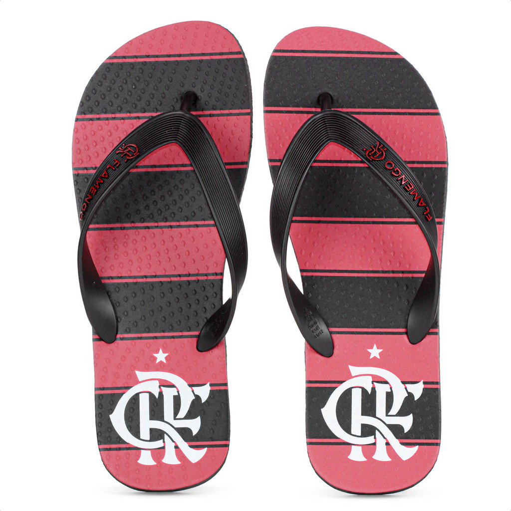 Chinelo Flamengo Manto 1 2025 Preto Vermelho e Branco - Masculino