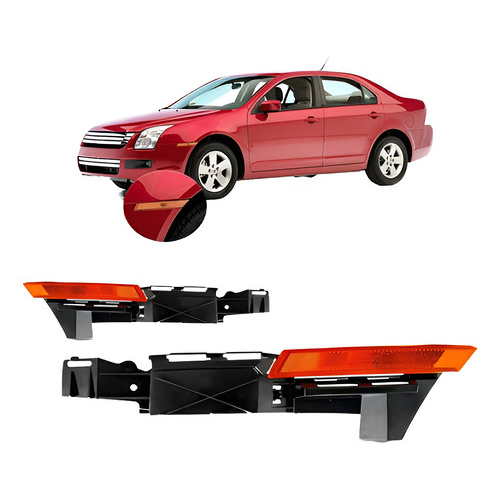 Par Pisca Seta Parachoque Dianteiro Fusion 2005 2006 2007 2008 2009 C/suporte Ambar