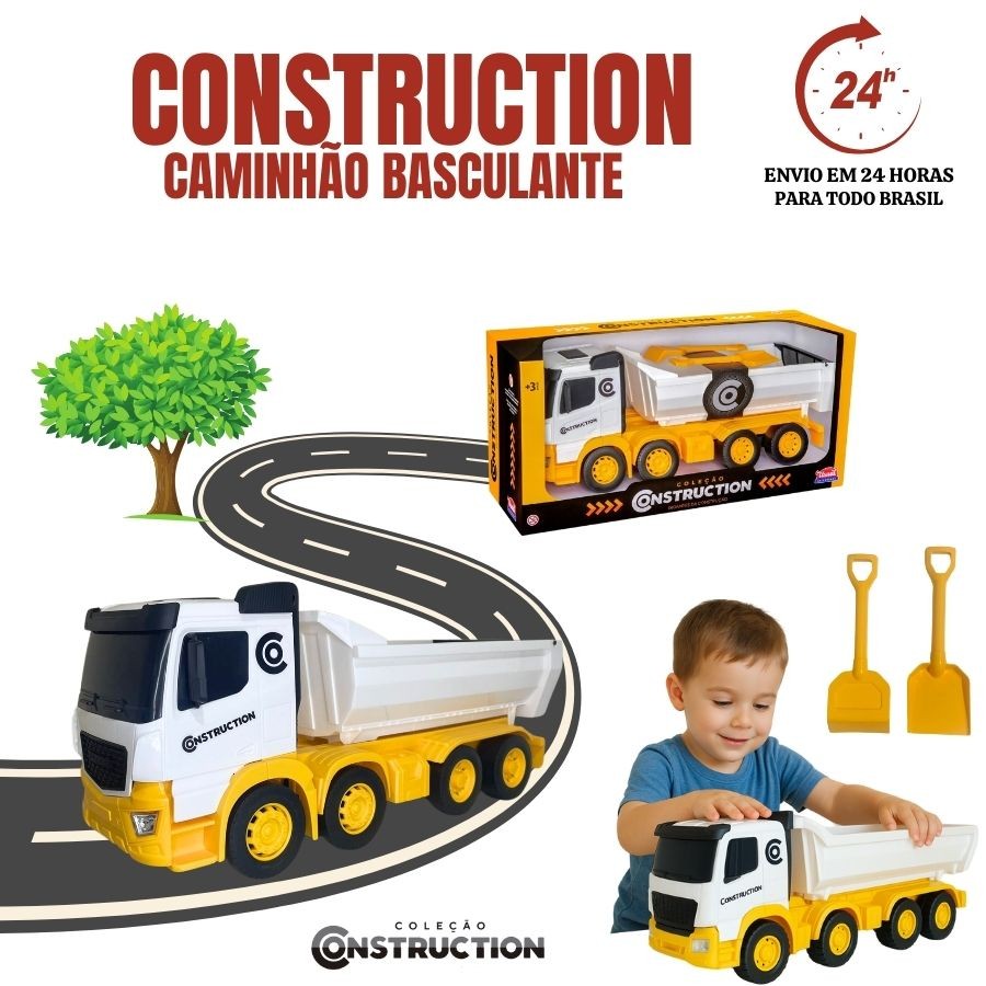 Gigantes da Construção Caminhão Basculhante Caminhão Construção Pá Carregadeira Veículo Coleção