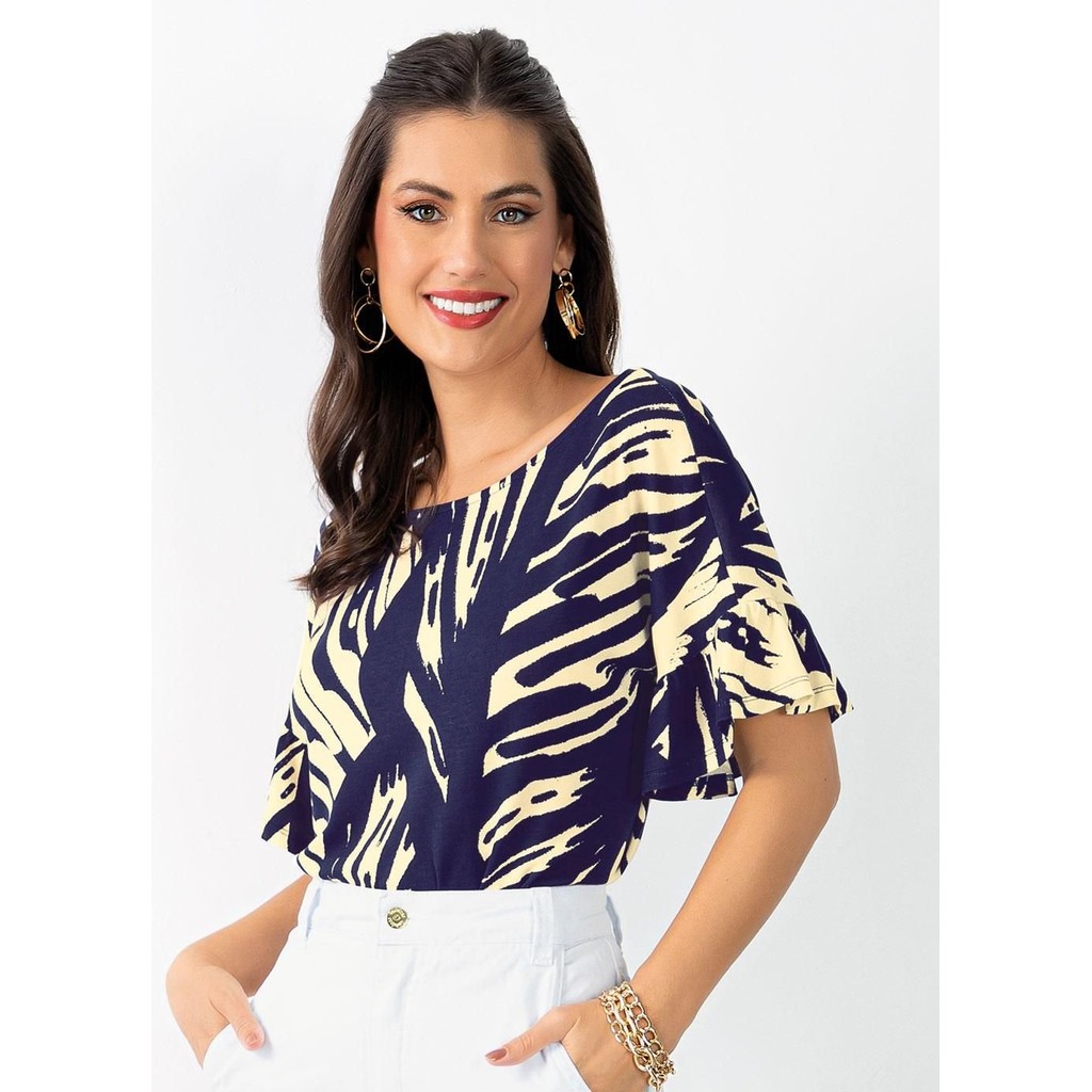 Blusa Feminina Em Malha De Viscose - Soltinha e Estilosa | Quintess em Oferta na Shopee