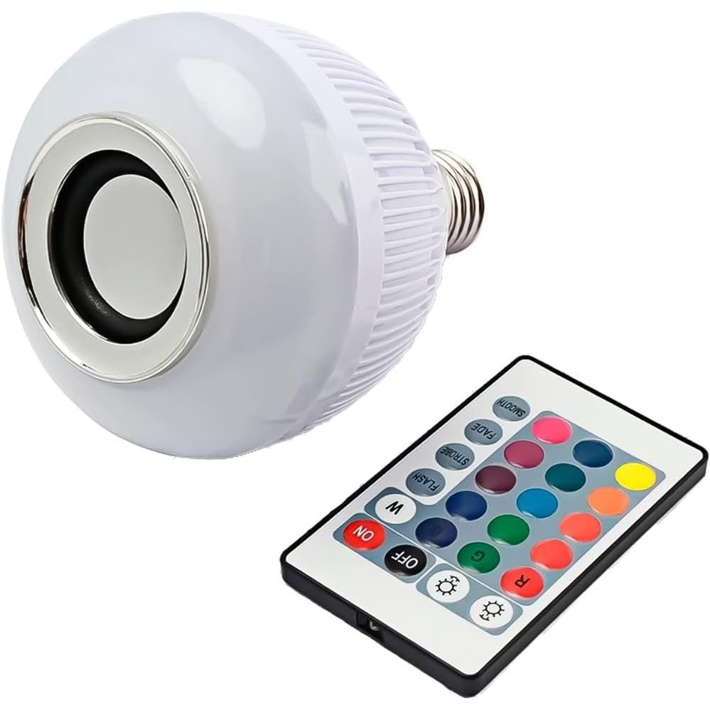 Lâmpada Bluetooth Led RGB + Som + Controle Remoto