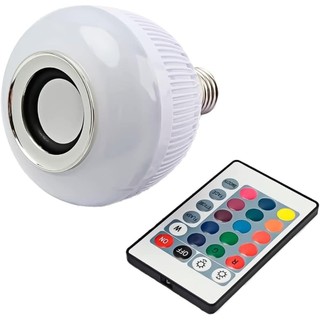 Lâmpada Bluetooth Led RGB + Som + Controle Remoto