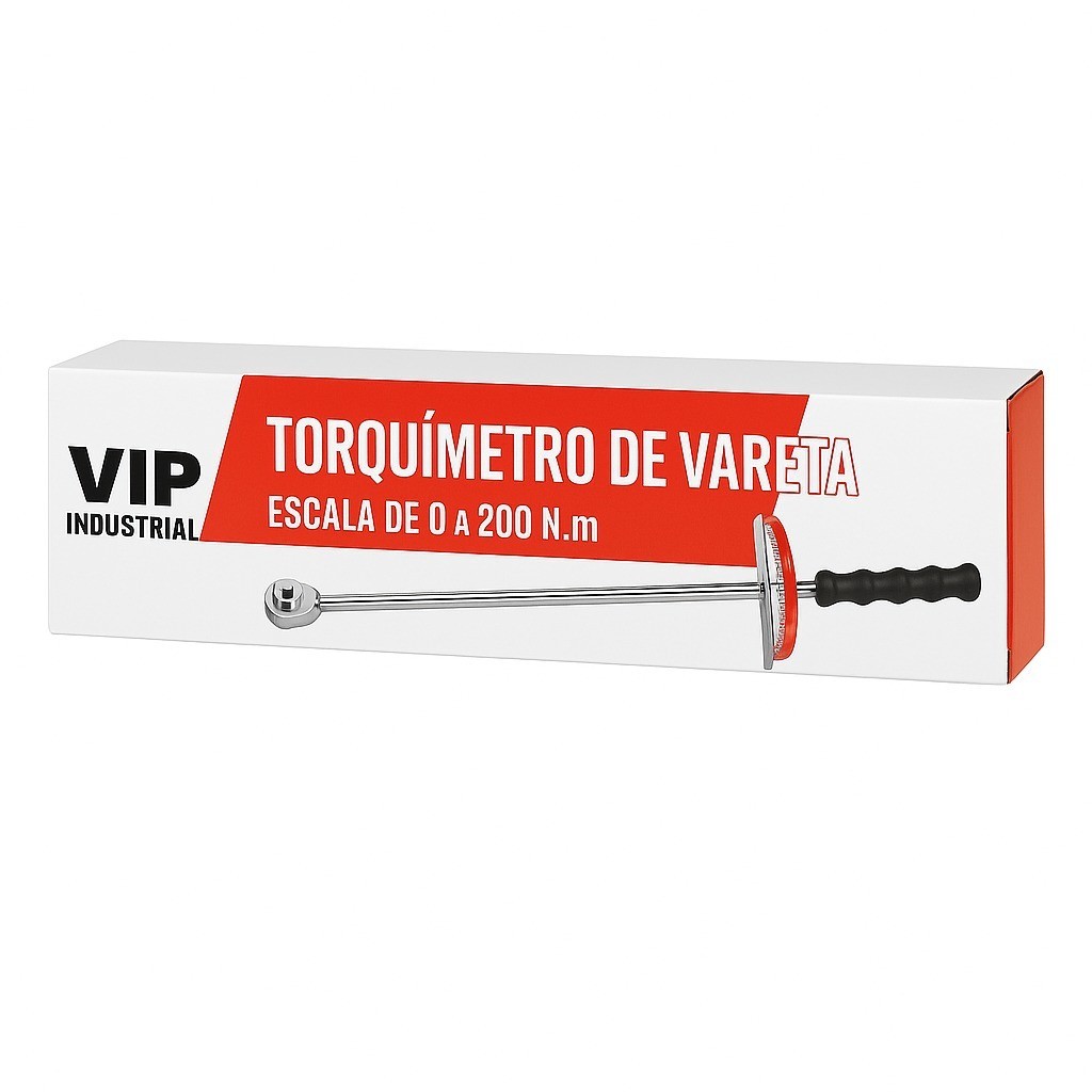 Torquímetro de Vareta 1/2 e 3/8 VIP Industrial 0 a 200 N.m Chave de Torque Precisão Oficina