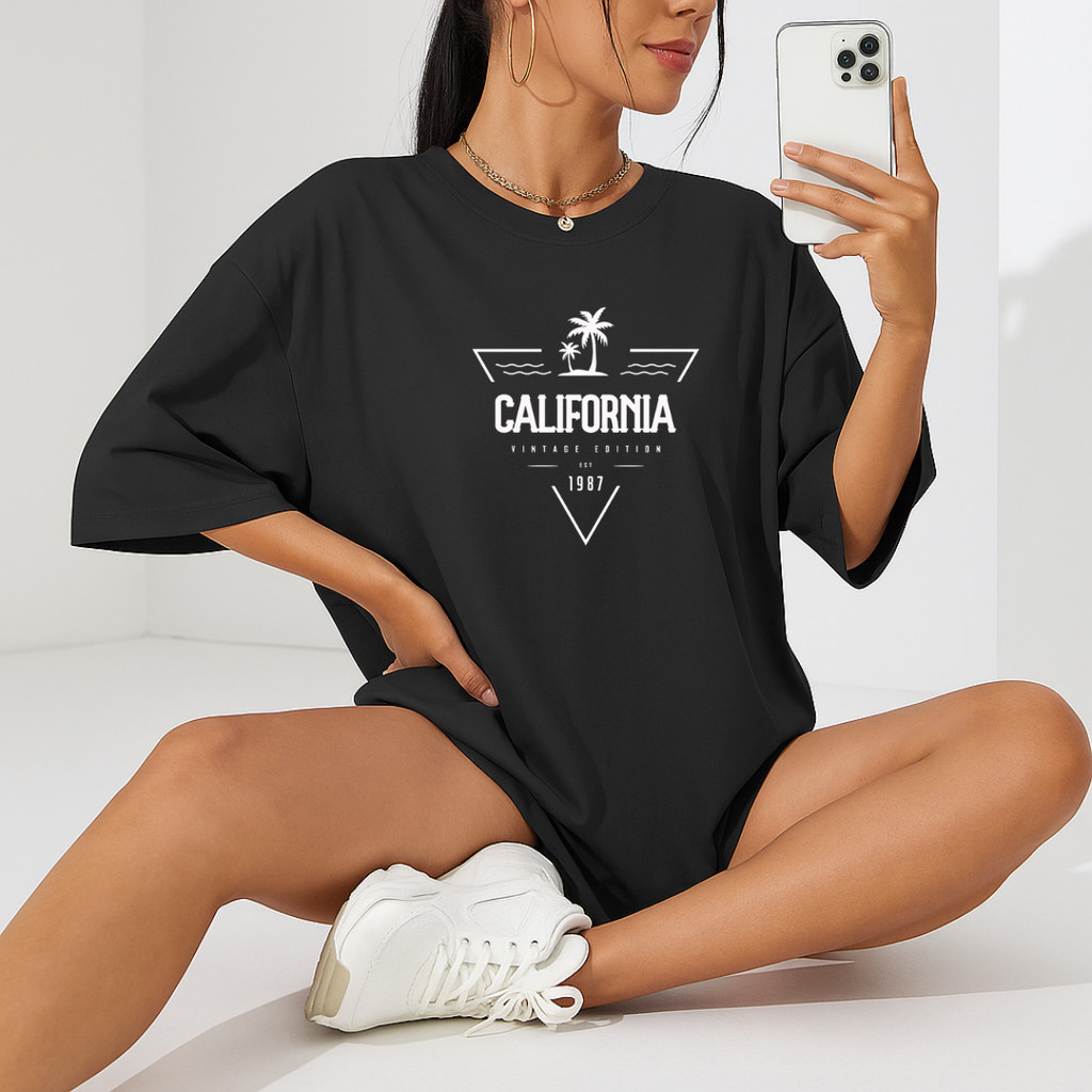 camiseta camisa t shirt feminino 100% algodão leve casual fresco blusinha estampada california 1985