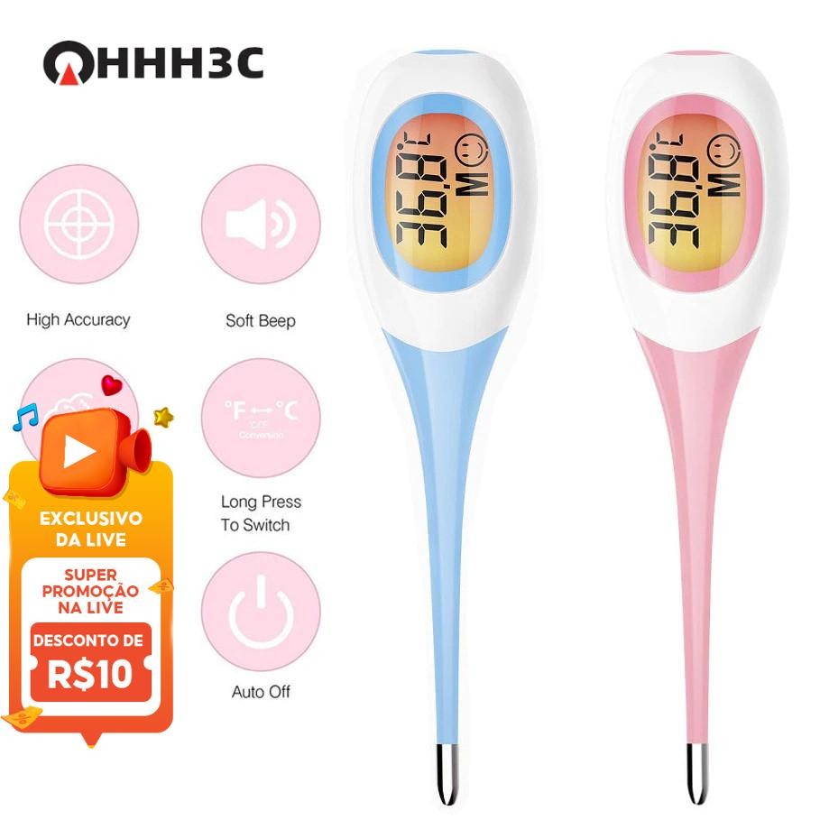 Termômetro Eletrônico 8 Segundos Medição Rápida Para Crianças Adultas Cabeça Macia Axilas Orais De Cavidade ° F/C