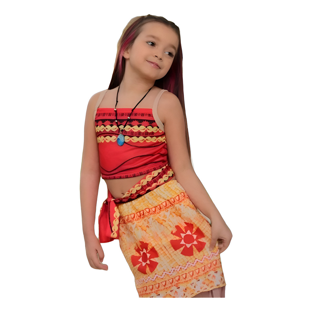 Fantasia Infantil Moana Juvenil Tamanhos 10 E 12 Anos