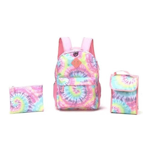 Kit Mochila Costas Lancheira Necessaire Up4you Escolar