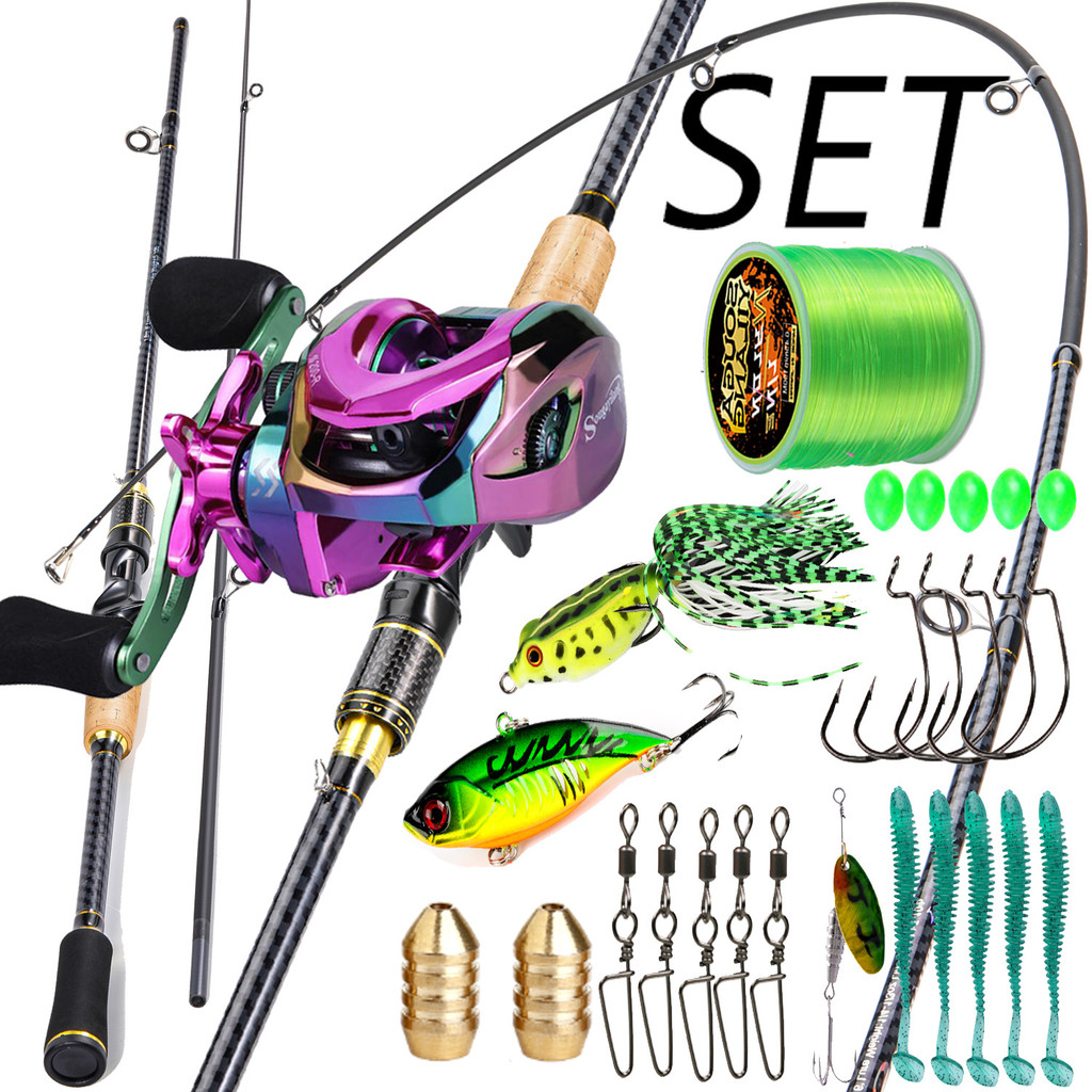 Sougayilang 1.8m UL Fibra De Carbono Vara De Pesca Carretel Linha Conjunto 5-10LB 7.2 : 1 ...