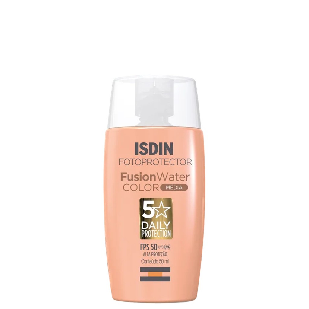 ISDIN Fusion Water 5 Stars Protetor Solar Facial FPS50 Cor Média 50ml