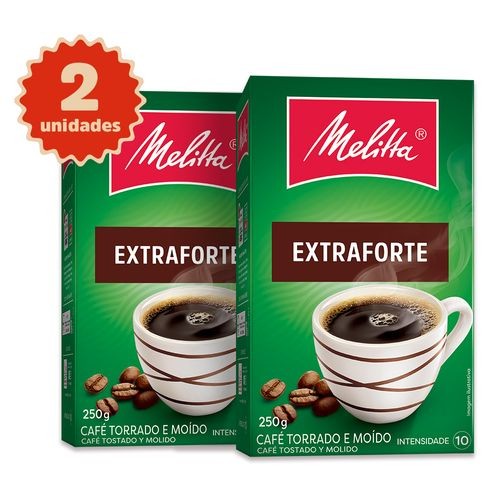 Kit 2 Cafés Melitta® Extra Forte Vácuo 250g - Food & Beverages