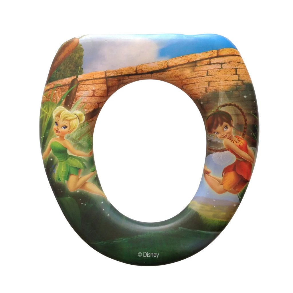 Redutor de Assento Infantil Tema Sininho Tinker Bell com Espuma p/ Vaso Sanitário Desfralde Criança