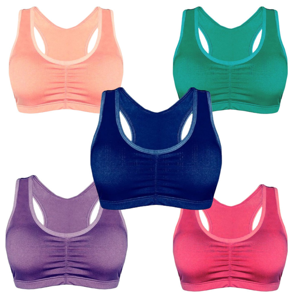 Kit 3 Top Sem Bojo Nadador Feminino Treino Fitness Academia Liso Sutiã Soutien Cropped em Oferta na Shopee