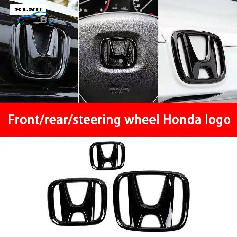 KLNU Honda Jazz/City/HRV/Civic/BRV/BRV/LOURO Logotipo H Preto Brilhante Emblema Preto (Frente e Traseira) 1pcs Instalaçã em Oferta na Shopee