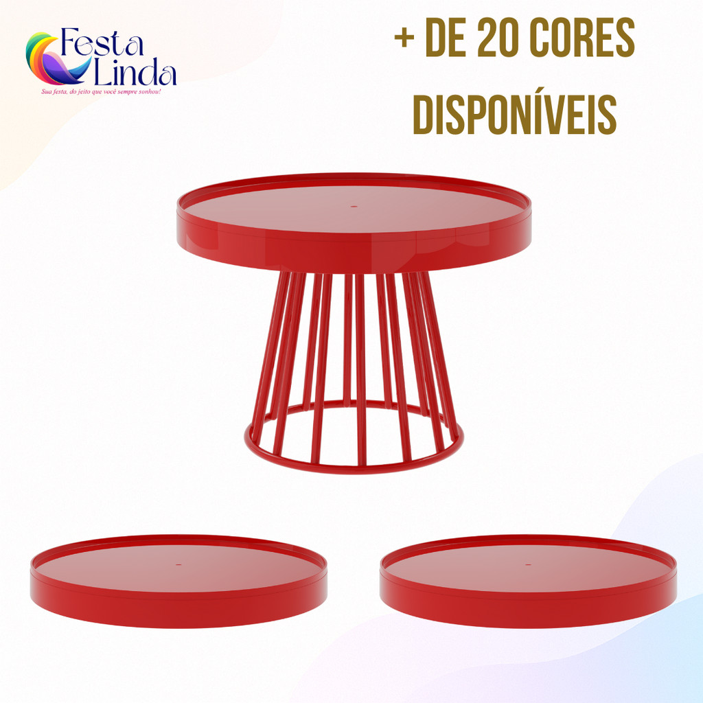 Kit Festa Simples - 1 Boleira Cake Roma 23cm e 2 Bandejas Redondas em Oferta na Shopee