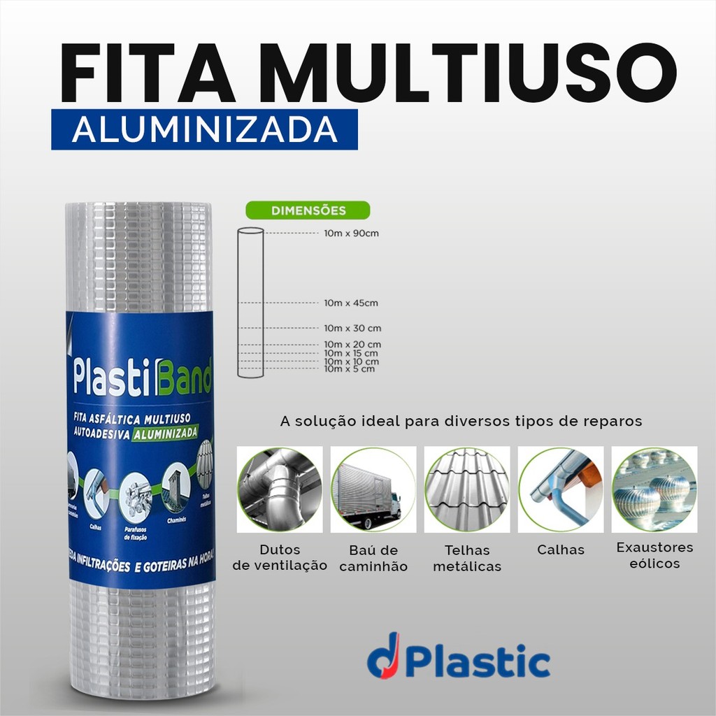Fita para Goteira 45cm x 10m Manta Asfaltica