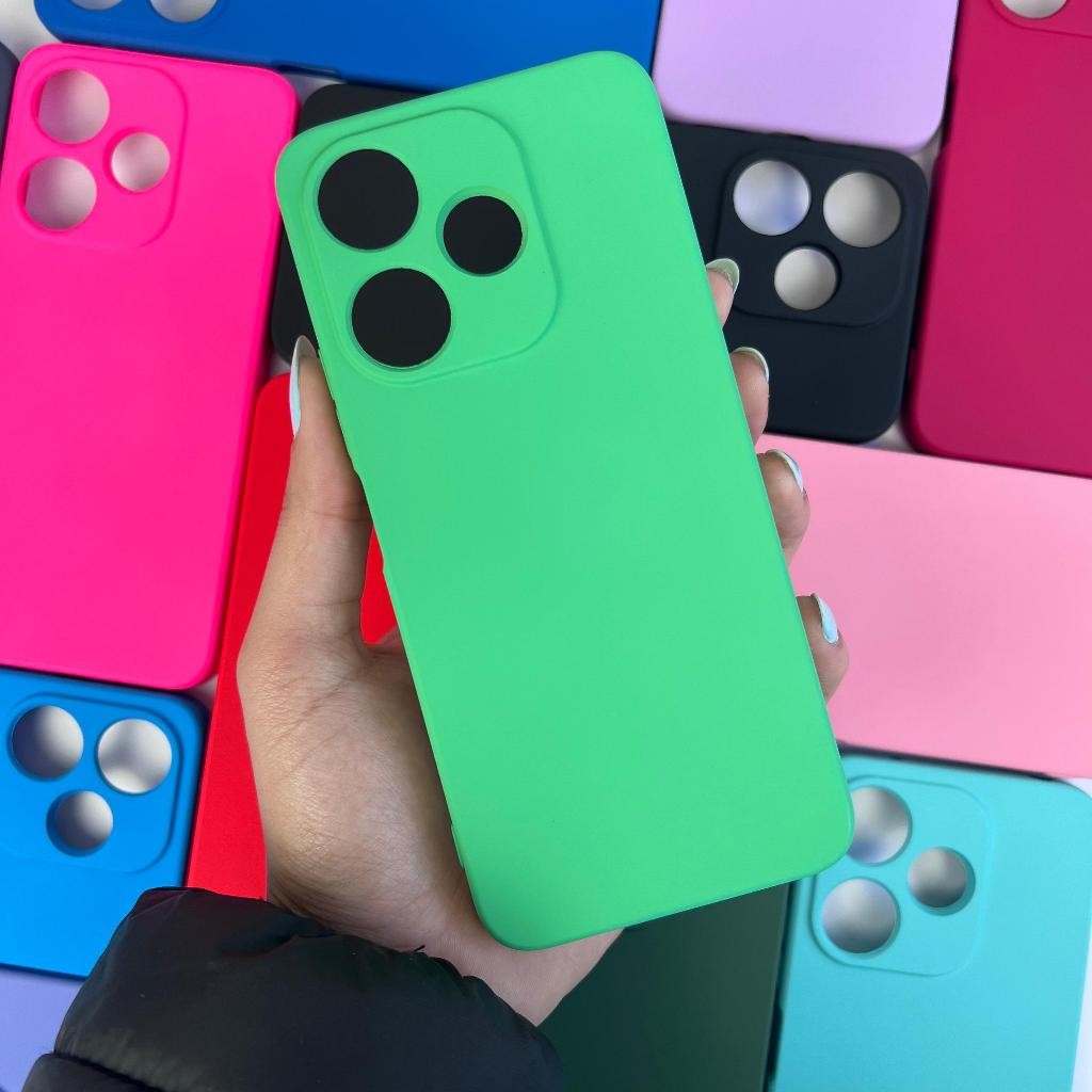 Case Capa Capinha Xiaomi Redmi 13/Poco M6 4G Silicone Aveludada Colorida Proteção de Câmera