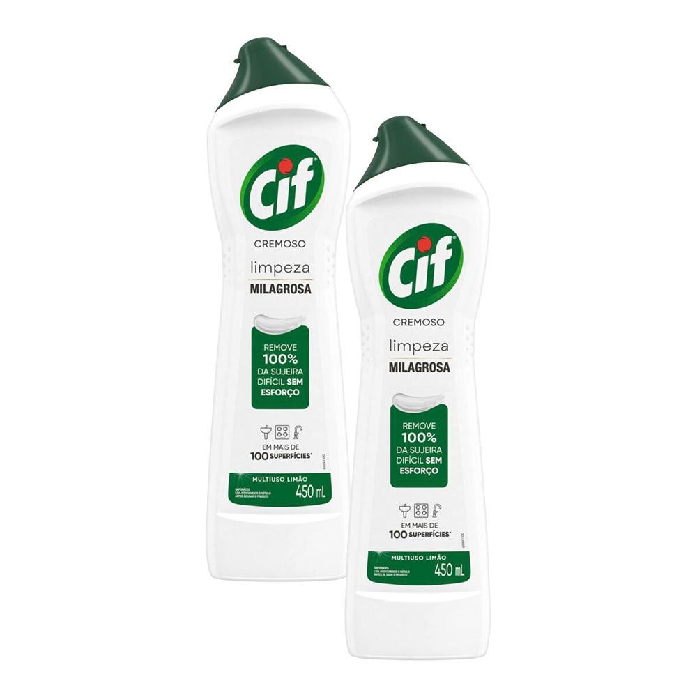 Kit 2 Limpador CIF Cremoso Limão 450ml em Oferta na Shopee