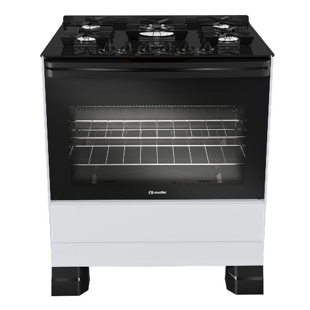 Fogão Mueller 5 Bocas Branco Bivolt Mesa De Vidro e Tripla Chama MFV5BF em Oferta na Shopee