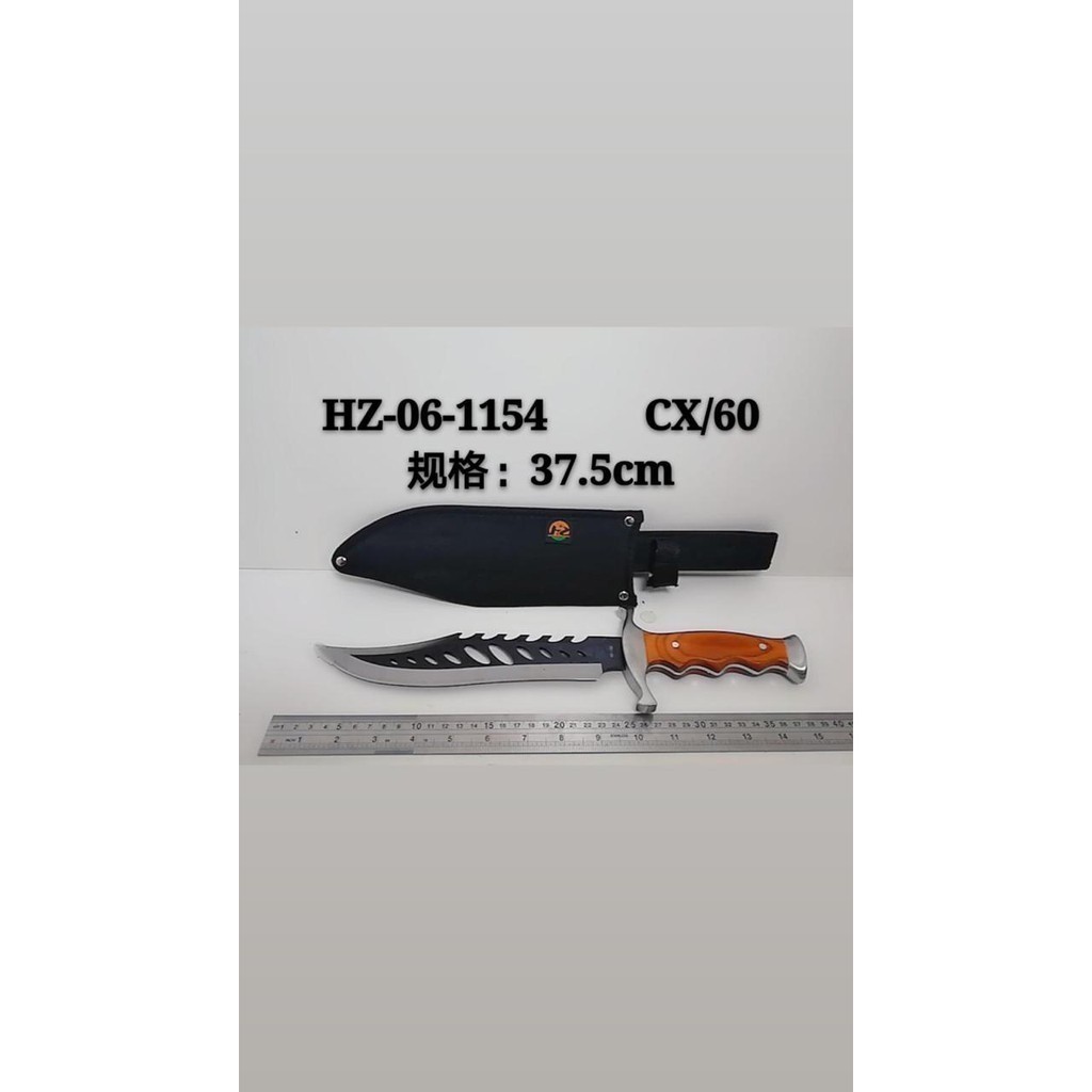 Facão Tático Lamina Prata Black Aço 440 C/ Serra+ Bainha
