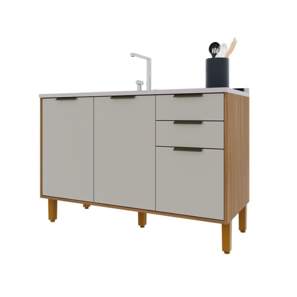 Balcão de Pia Indekes 6191.3 Toronto 120cm 3 Portas em Oferta na Shopee