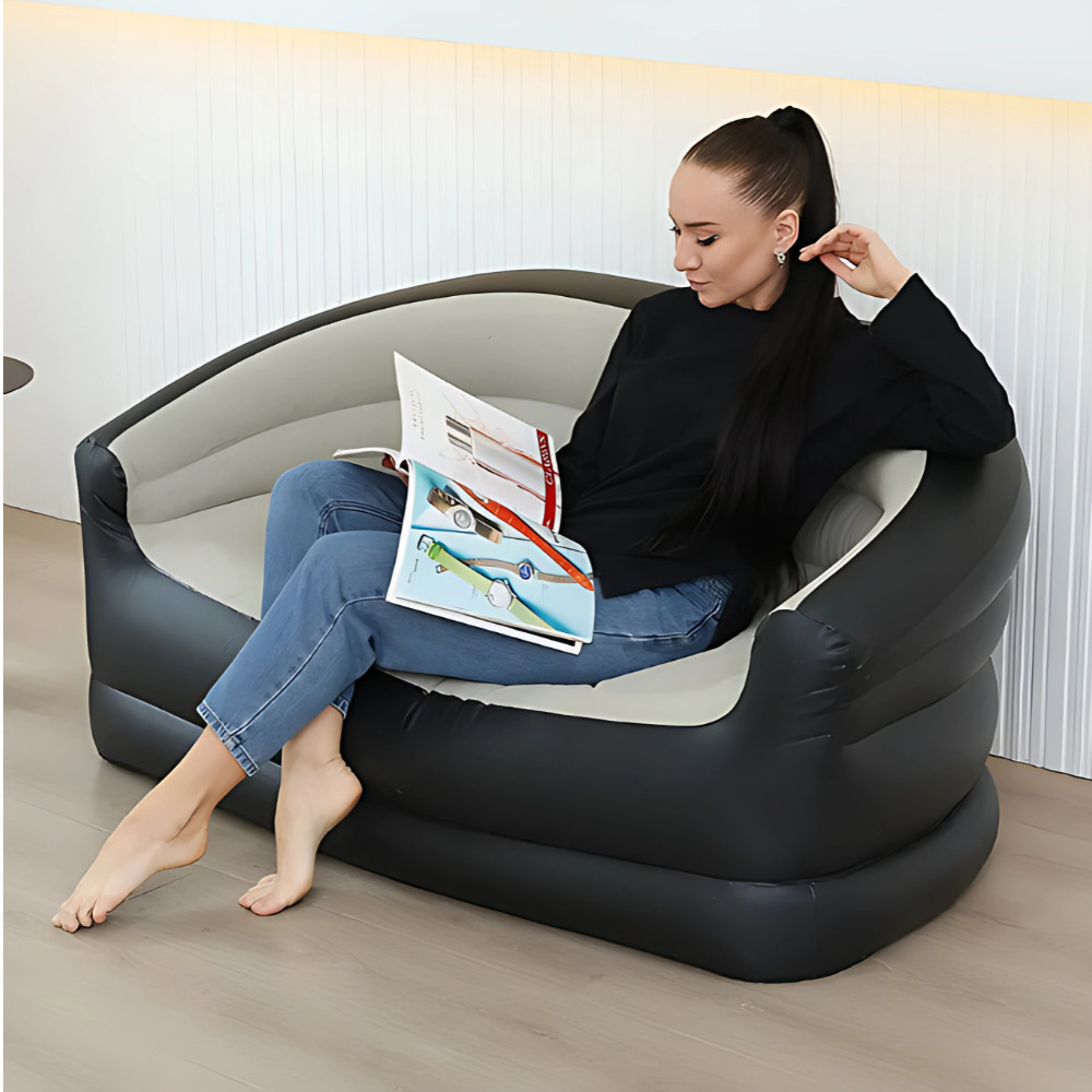 Sofa Poltrona Puff Inflavel Camping Lounge 2 Pessoas Grande em Oferta na Shopee