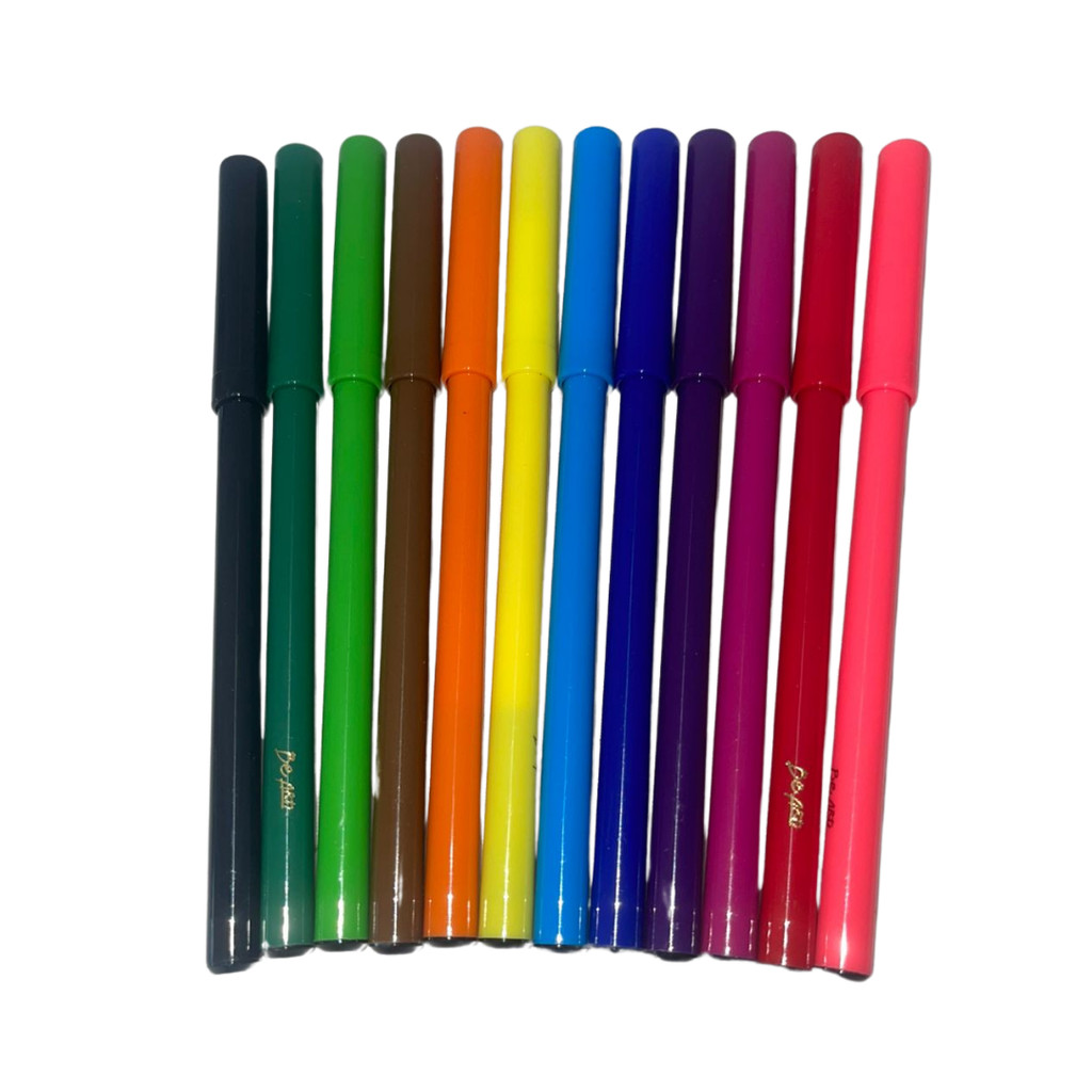 CANETINHA HIDROGRAFICA 12 CORES VAI E VEM em Oferta na Shopee