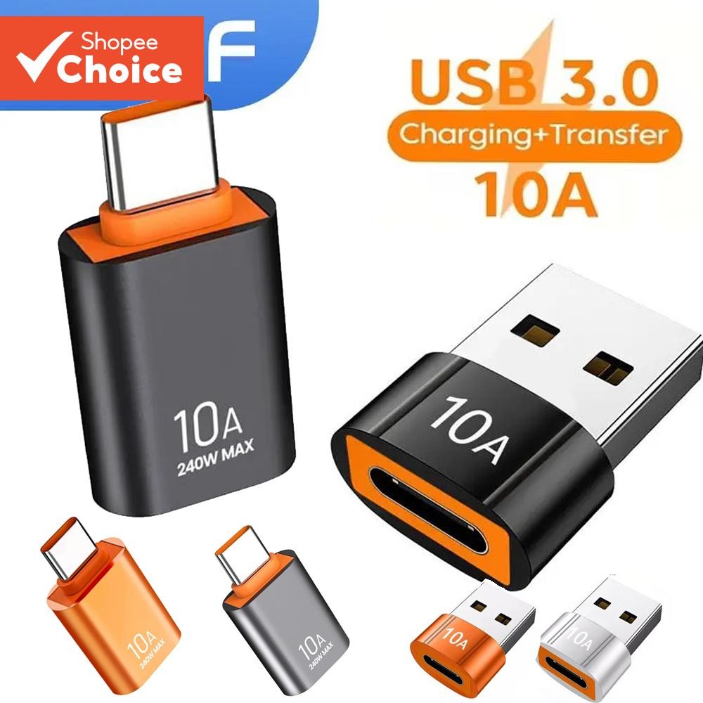 Adaptador USB2.0 Para Tipo C USB-OTG Conector De Carregamento Rápido Macho Fêmea Conversor 10A Laptop Smartphone