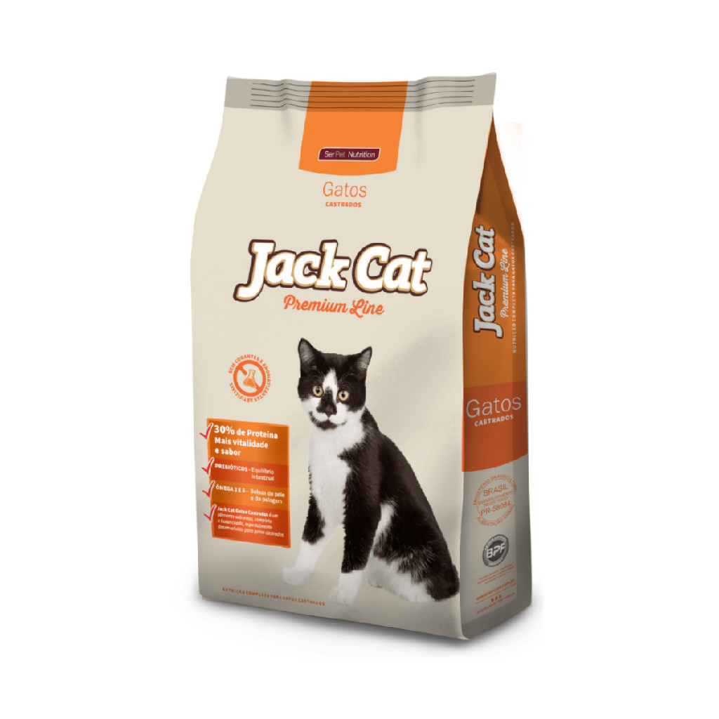 Ração Para Gatos Castrado Jack Cat Premium sabor FRANGO 10,1 Kg